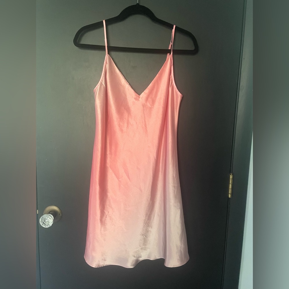 Halston pink ombré mini slip dress